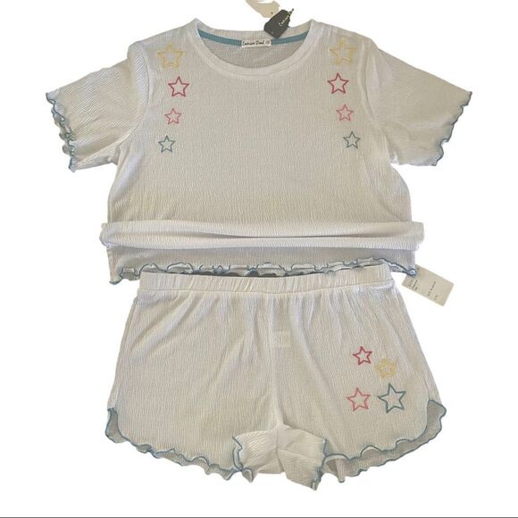 EMERSON ROAD Knitted Gauze Appliqué Tee & Short XL - Picture 2 of 11